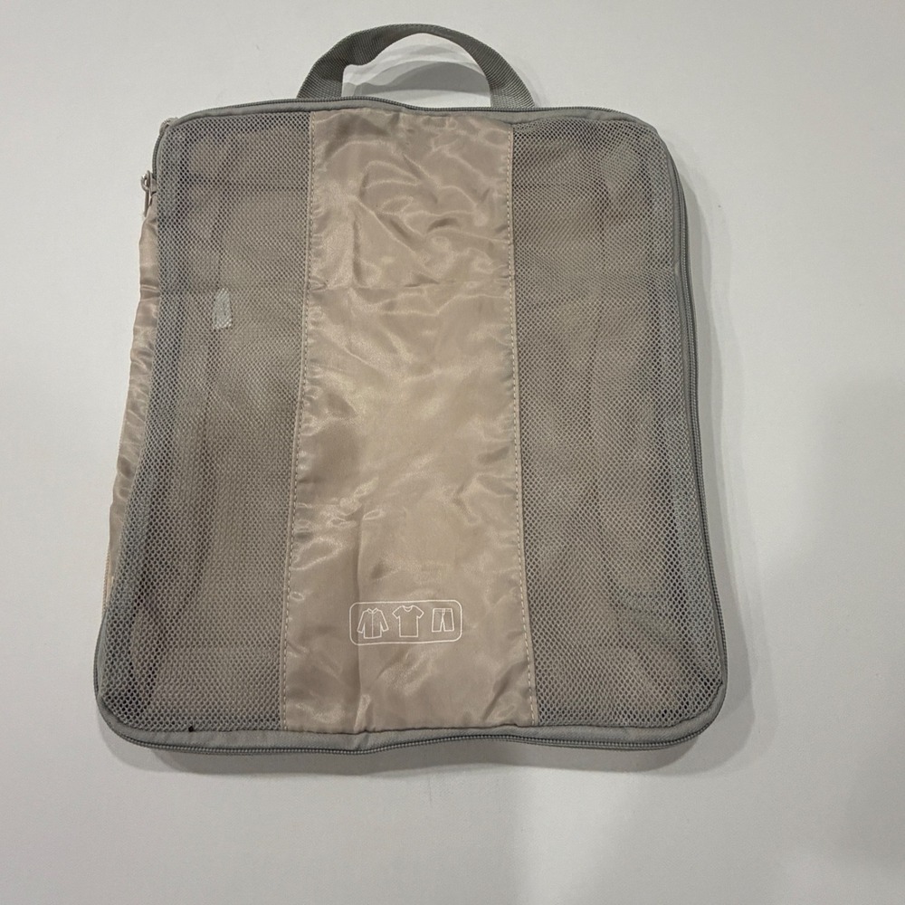 OlarHike Travel Packing Cube Organizer Tan Gray Mesh Polyester Zippered Bag